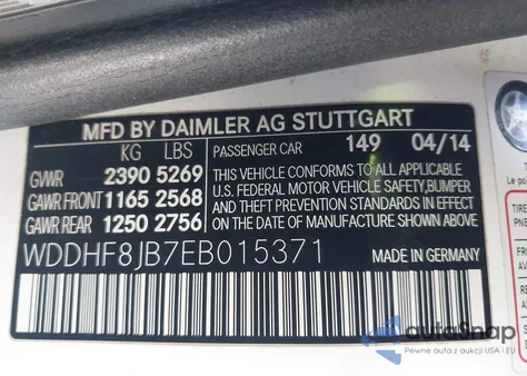 2014 Mercedes-Benz E 350 4Matic from USA, damaged, VIN WDDHF8JB7EB015371